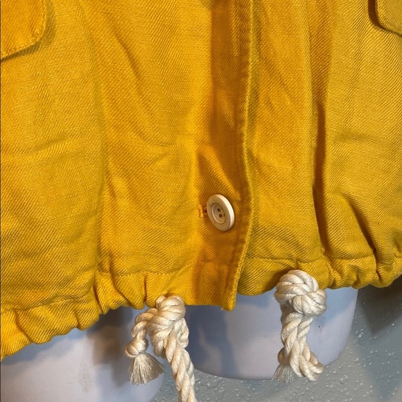 J Jill Yellow Linen Blazer with Notched Lapel - Picture 4 of 7